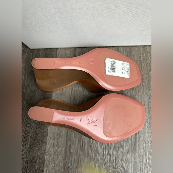 Amina Muaddi Lupita 95 PVC wedge sandals EU37.5/US7.5 $1105 - Picture 11 of 13